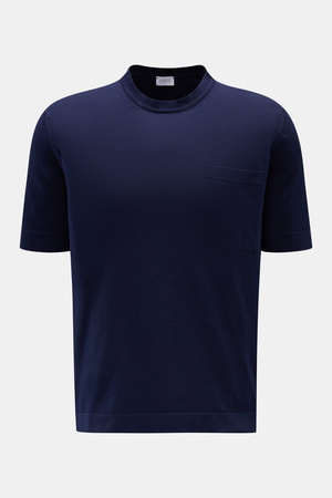 04651 / A trip in a bag - Herren - Feinstrick-Kurzarmpullover 'Knitted Tee' navy