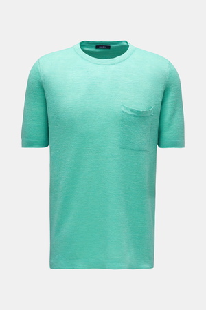 04651 / A trip in a bag - Herren - Feinstrick-Kurzarmpullover 'Linen Knit Tee' pastellgrün