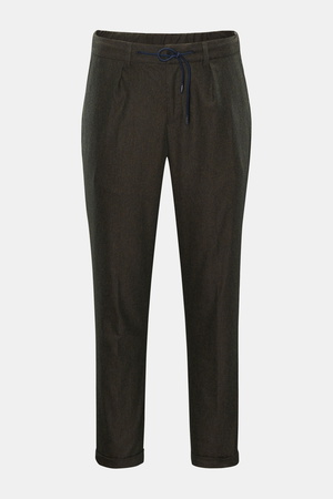 04651 / A trip in a bag - Herren - Flanell-Joggpants dark olive