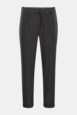 04651 / A trip in a bag - Herren - Flanell-Joggpants dunkelgrau