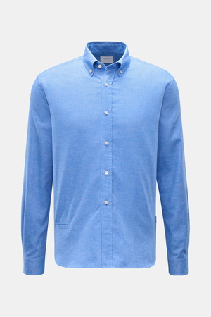 04651 / A trip in a bag - Herren - Flanellhemd Button-Down-Kragen blau meliert