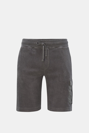 04651 / A trip in a bag - Herren - Fleece-Cargo-Shorts 'Oyster' grau