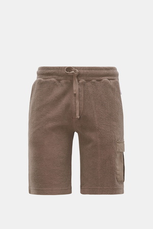 04651 / A trip in a bag - Herren - Fleece-Cargo-Shorts 'Oyster' graubraun