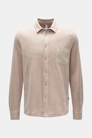04651 / A trip in a bag - Herren - Fleece-Hemd 'Oyster' beige