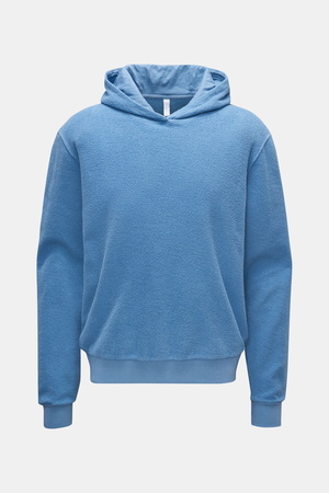 04651 / A trip in a bag - Herren - Fleece-Kapuzenpullover 'Oyster' blau