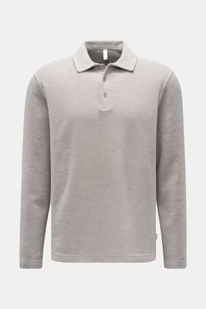 04651 / A trip in a bag - Herren - Fleece Langarm-Poloshirt grau