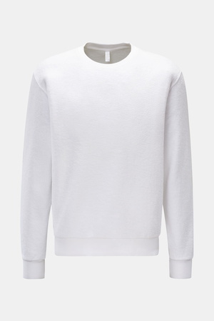 04651 / A trip in a bag - Herren - Fleece-Rundhals-Sweatshirt 'Ata Oyster' weiß