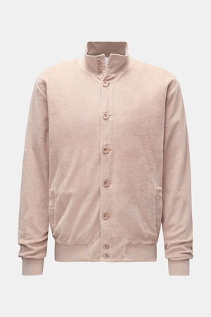 04651 / A trip in a bag - Herren - Frottee-Blouson 'Oyster Bomber' beige