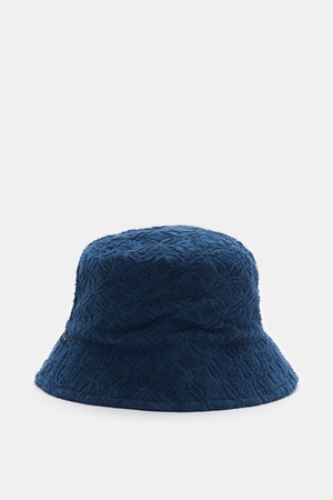 04651 / A trip in a bag - Herren - Frottee-Bucket Hat 'Tile' navy