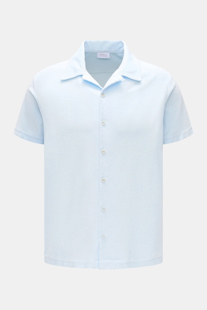 04651 / A trip in a bag - Herren - Frottee-Kurzarmhemd pastellblau