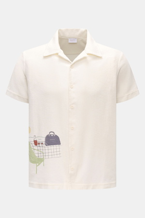 04651 / A trip in a bag - Herren - Frottee-Kurzarmhemd 'Terry Seaside' offwhite