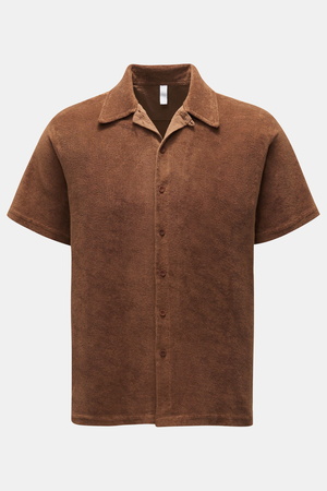 04651 / A trip in a bag - Herren - Frottee-Kurzarmhemd 'Terry Shirt' Kubanischer Kragen braun