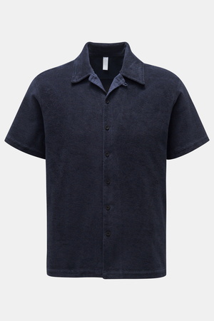 04651 / A trip in a bag - Herren - Frottee-Kurzarmhemd 'Terry Shirt' Kubanischer Kragen navy