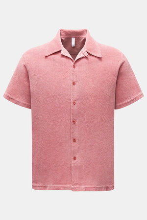 04651 / A trip in a bag - Herren - Frottee-Kurzarmhemd 'Terry Shirt' Kubanischer Kragen rosé