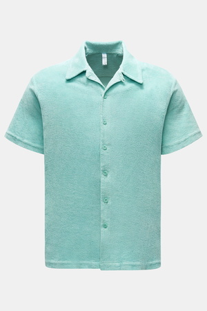04651 / A trip in a bag - Herren - Frottee-Kurzarmhemd 'Terry Shirt' Kubanischer Kragen türkis