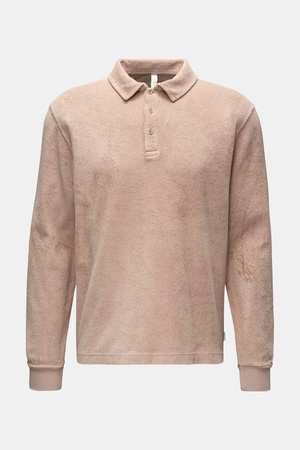 04651 / A trip in a bag - Herren - Frottee Longsleeve-Poloshirt beige