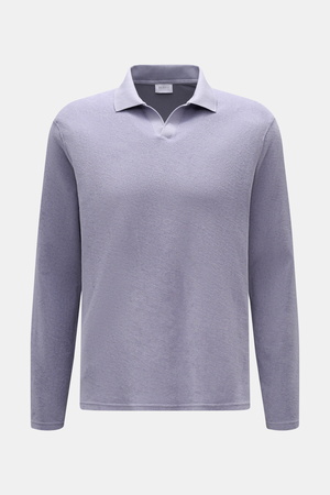 04651 / A trip in a bag - Herren - Frottee Longsleeve-Poloshirt 'Terry Johnny' lavender