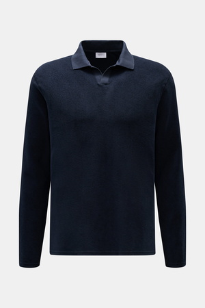04651 / A trip in a bag - Herren - Frottee Longsleeve-Poloshirt 'Terry Johnny' navy