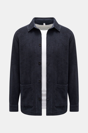 04651 / A trip in a bag - Herren - Frottee-Overshirt 'Terry Jacket' navy