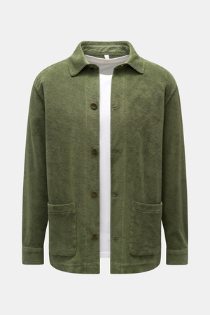 04651 / A trip in a bag - Herren - Frottee-Overshirt 'Terry Jacket' oliv