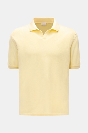 04651 / A trip in a bag - Herren - Frottee-Poloshirt 'Terry Johnny' pastellgelb