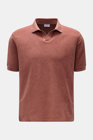 04651 / A trip in a bag - Herren - Frottee-Poloshirt 'Terry Johnny' rostbraun
