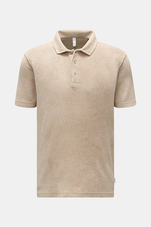 04651 / A trip in a bag - Herren - Frottee-Poloshirt 'Terry Polo' beige