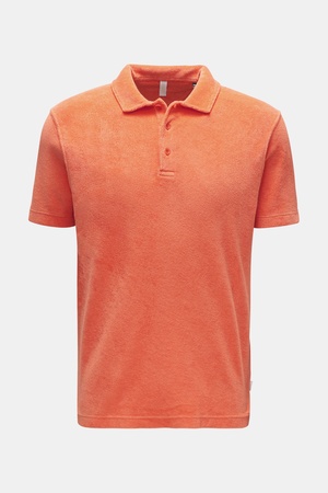 04651 / A trip in a bag - Herren - Frottee-Poloshirt 'Terry Polo' orange grau