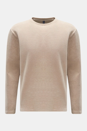 04651 / A trip in a bag - Herren - Frottee Rundhals-Longsleeve 'Terry Tee' beige