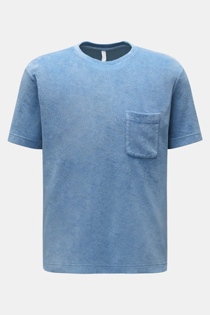 04651 / A trip in a bag - Herren - Frottee Rundhals-T-Shirt 'Terry Tee' hellblau