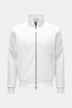 04651 / A trip in a bag - Herren - Frottee-Sweatjacke 'Terry Bomber' weiß