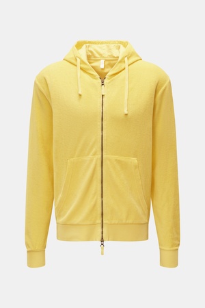 04651 / A trip in a bag - Herren - Frottee-Sweatjacke 'Terry Zip' gelb