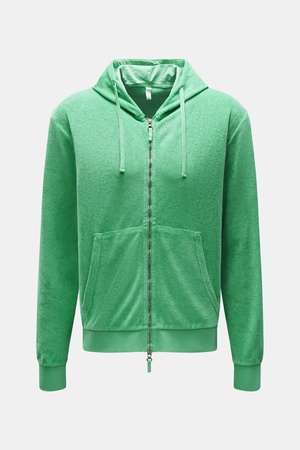 04651 / A trip in a bag - Herren - Frottee-Sweatjacke 'Terry Zip' hellgrün