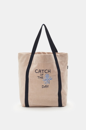 04651 / A trip in a bag - Herren - Frottee Tote Bag 'Terry Bag' beige