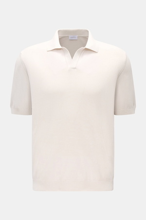 04651 / A trip in a bag - Herren - Kurzarm-Strickpolo 'Johnny' creme