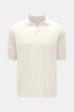 04651 / A trip in a bag - Herren - Kurzarm-Strickpolo 'Johnny' creme
