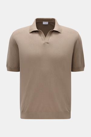 04651 / A trip in a bag - Herren - Kurzarm-Strickpolo 'Johnny' taupe