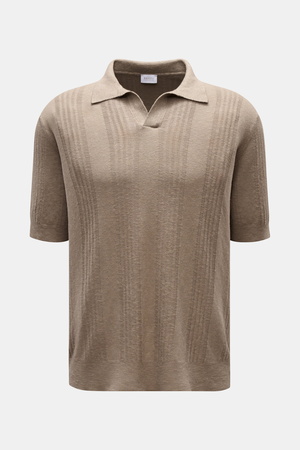04651 / A trip in a bag - Herren - Kurzarm-Strickpolo 'Johnny' taupe