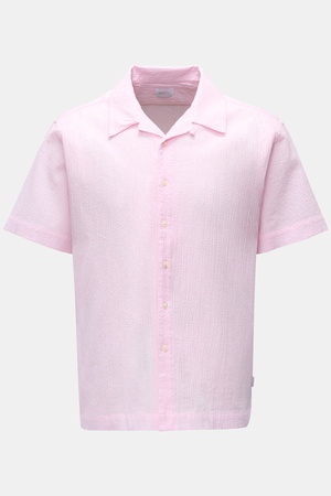 04651 / A trip in a bag - Herren - Kurzarmhemd 'Seersucker Cuba' rosé
