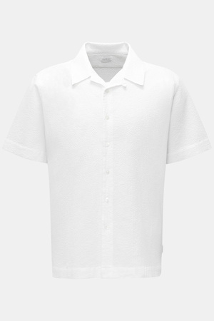04651 / A trip in a bag - Herren - Kurzarmhemd 'Seersucker Cuba' weiß