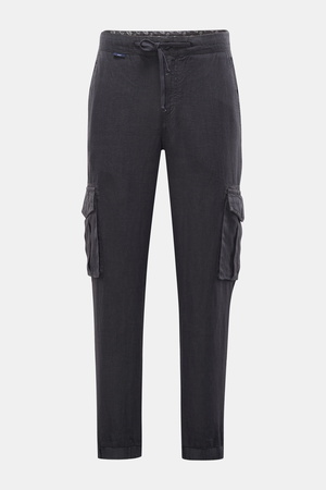04651 / A trip in a bag - Herren - Leinen Cargo-Joggpants 'Linen Cargo' anthrazit