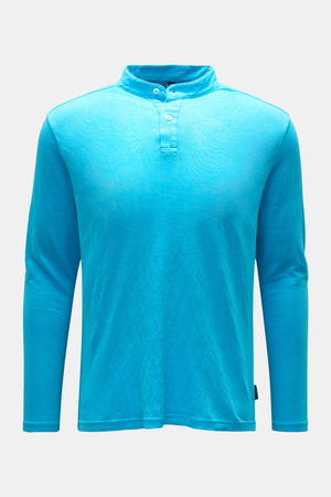 04651 / A trip in a bag - Herren - Leinen Henley-Shirt türkis
