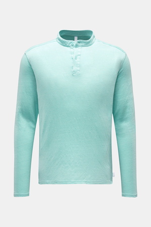 04651 / A trip in a bag - Herren - Leinen Henley-Shirt türkis