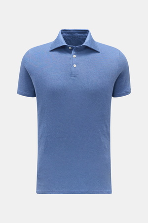 04651 / A trip in a bag - Herren - Leinen Jersey-Poloshirt blau