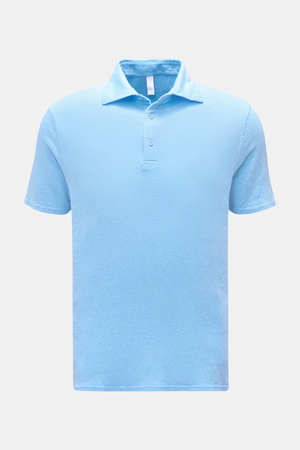 04651 / A trip in a bag - Herren - Leinen Jersey-Poloshirt hellblau