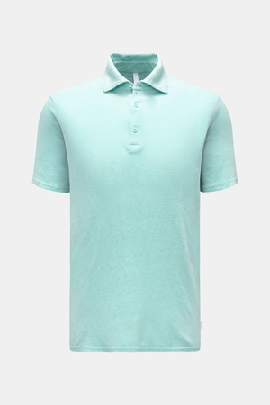04651 / A trip in a bag - Herren - Leinen Jersey-Poloshirt türkis