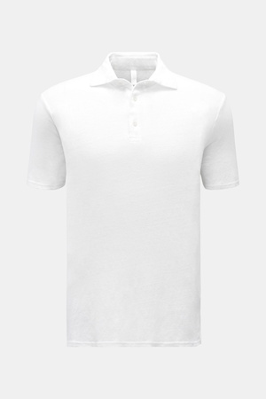 04651 / A trip in a bag - Herren - Leinen Jersey-Poloshirt weiß