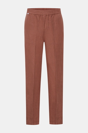 04651 / A trip in a bag - Herren - Leinen-Jogpants 'Linen Pants' rostbraun