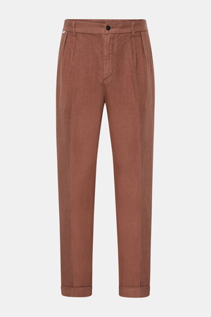 04651 / A trip in a bag - Herren - Leinen-Jogpants 'Linen Pants' rostbraun