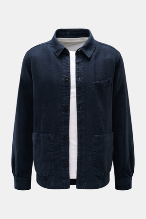 04651 / A trip in a bag - Herren - Leinen-Overshirt graublau